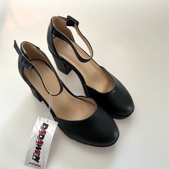 DADAWEN CHUNKY HEELS PLATFORM SHOES PARTY BUSINESS CASUAL - Picture 6 of 15